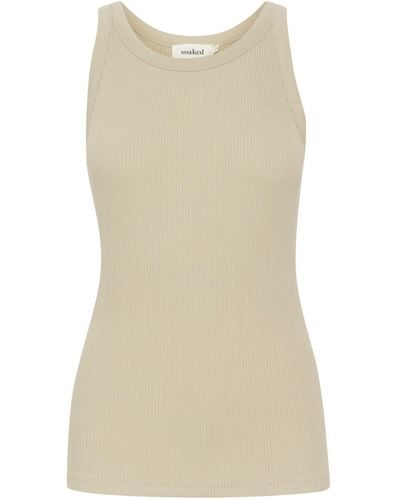 Soaked In Luxury Simone Rib Jersey Slim Fit Tank Top - Natural