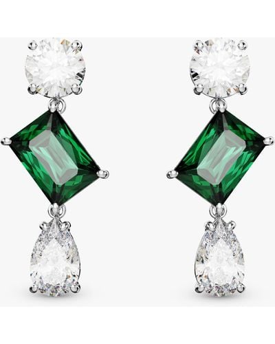 Swarovski Mesmera Crystal Drop Earrings - Green