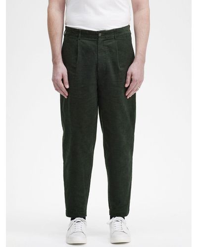 Fred Perry Waffle Cord Tapered Trousers - Black