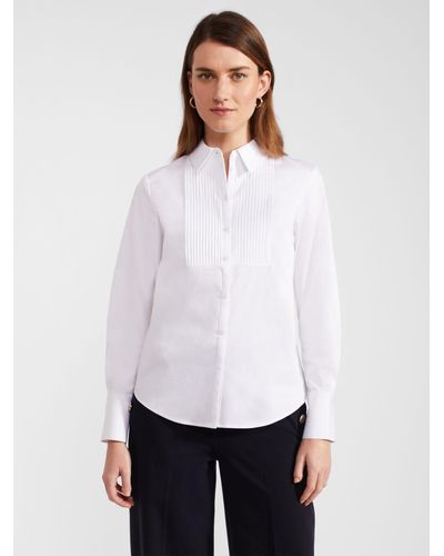 Hobbs Valerie Pleated Yoke Shirt - White