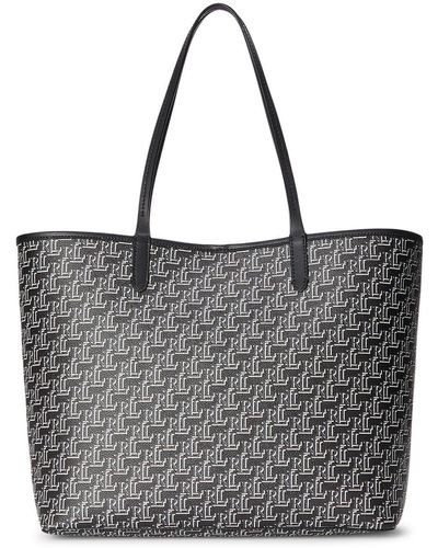 Lauren by Ralph Lauren Coated Canvas Medium Collins Tote - Grey