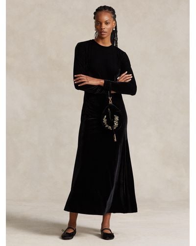 Ralph Lauren Polo Velvet Maxi Dress - Black