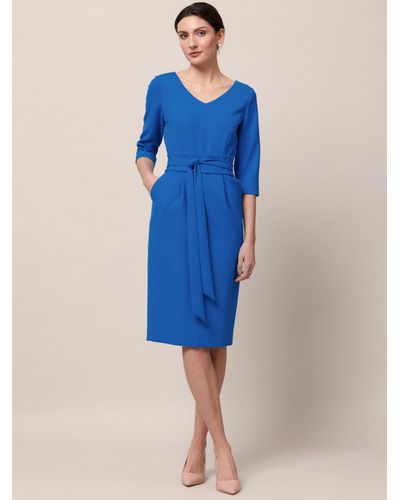 Helen Mcalinden Obi Belt Pencil Dress - Blue