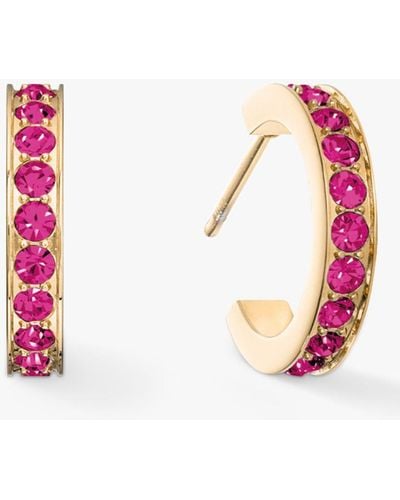 COEUR DE LION Crystal Hoop Earrings - Pink