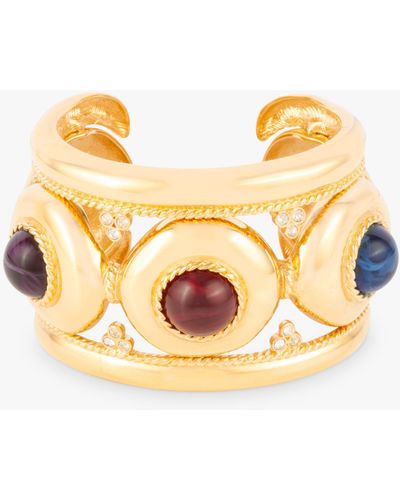 Susan Caplan Vintage Givenchy Swarovski Crystal & Lucite Cuff Bracelet - Metallic