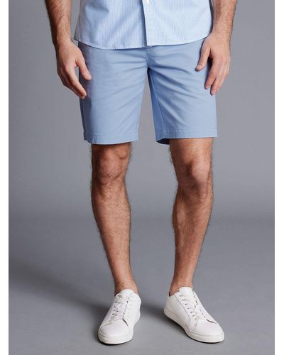 Charles Tyrwhitt Slim Cotton Blend Chino Shorts - Blue