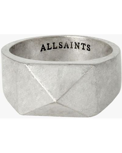 AllSaints Pyramid Signet Ring - Grey