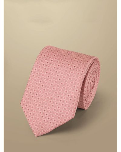 Charles Tyrwhitt Mini Floral Silk Stain Resistant Tie - Pink