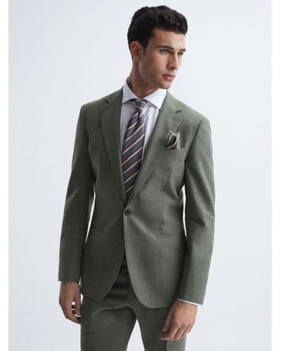 Reiss Firm Tailored Wool Blazer - Grey