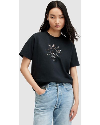 AllSaints Pierra Boyfriend Cotton T-shirt - Black