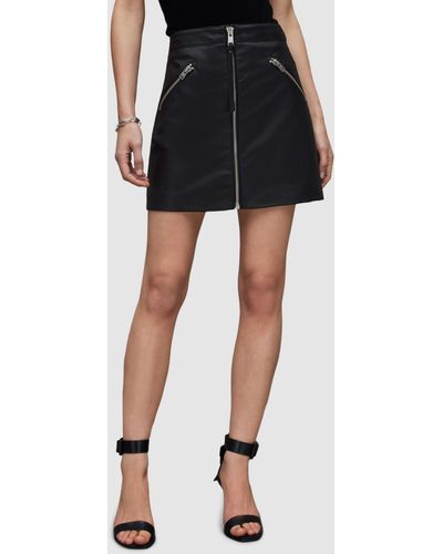 AllSaints Piper Faux Leather Skirt - Black