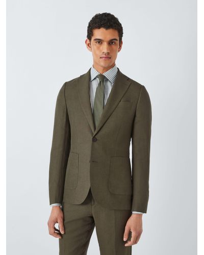 John Lewis Ashwell Linen Blend Regular Fit Suit Jacket - Green