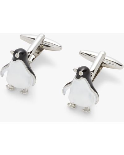 John Lewis Penguin Cufflinks - White