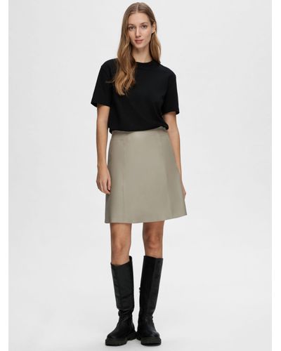 SELECTED Leather Mini Skirt - Multicolour