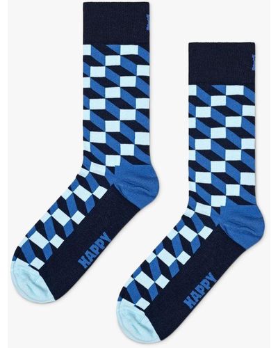 Happy Socks Filled Optic Socks - Blue