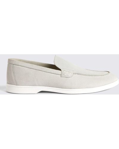 Moss Suede Casual Loafers - Natural