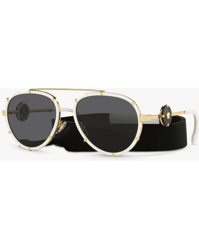 Versace Ve2232 Aviator Sunglasses - Black
