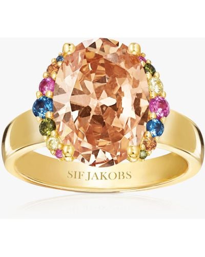 Sif Jakobs Jewellery Belle Zirconia Cocktail Ring - Metallic