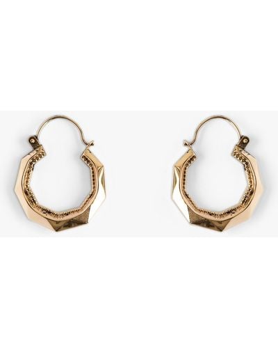 L & T Heirlooms Second Hand 9ct Yellow Gold Patterned Creole Hoop Earrings - Metallic