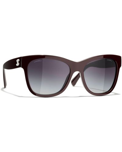 Chanel Square Sunglasses Ch5380 Dark Red/grey Gradient