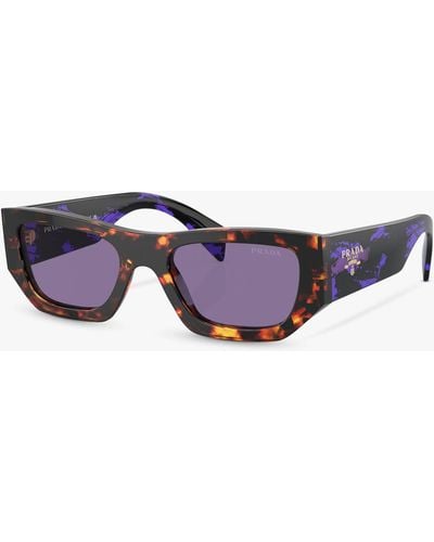 Prada Pr A01s Rectangular Sunglasses - Purple