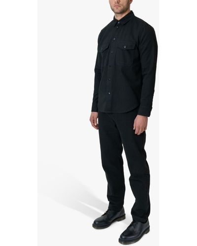 M.C. OVERALLS Ripstop Double Pocket Snap Shirt - Black