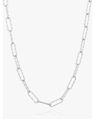 Sif Jakobs Jewellery Textured Paperclip Link Chain Necklace - White