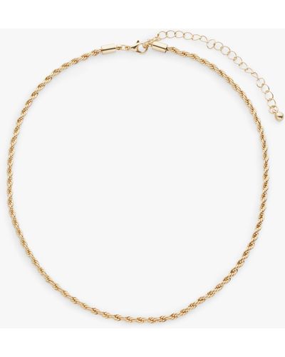 John Lewis Rope Chain Necklace - Metallic