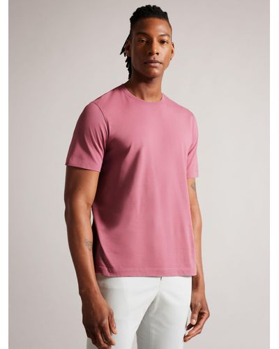 Ted Baker Short Sleeve Regular Plain T-shirt - Pink