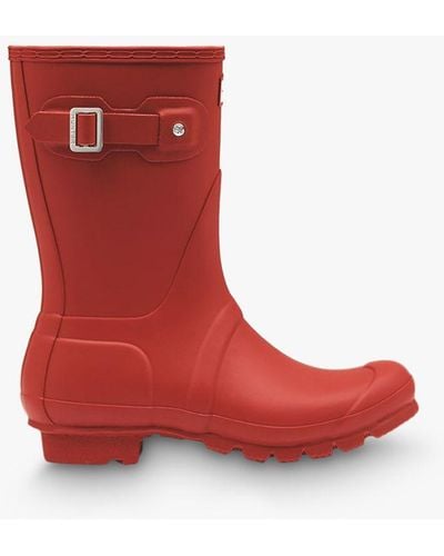 HUNTER Original Short Wellington Boots - Red
