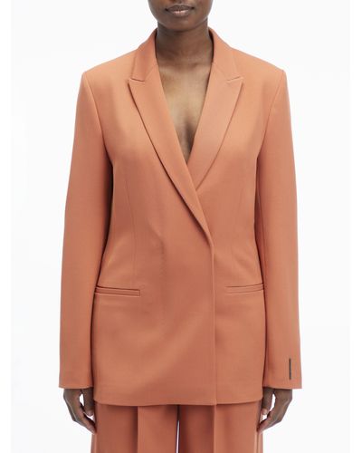 Calvin Klein Wool Blend Blazer - Orange