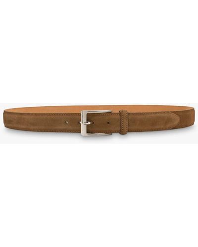 Loake William Suede Leather Belt - White