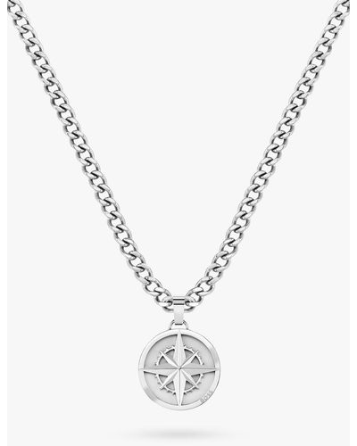 BOSS Boss Compass Pendant Necklace - Metallic