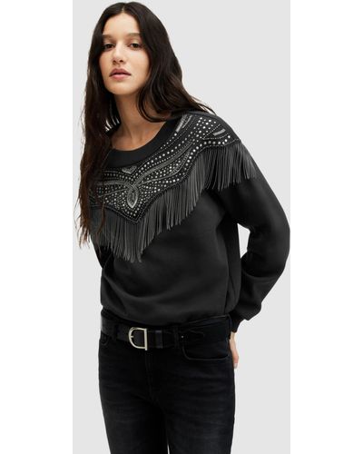 AllSaints Winona Jaine Embellished Sweatshirt - Black