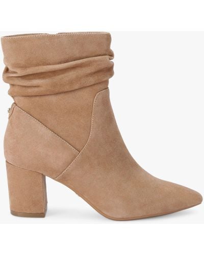 Carvela Kurt Geiger Admire Low Slouch Suede Ankle Boots - Brown
