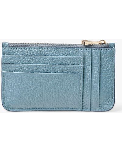 Aspinal of London Ella Pebble Grain Leather Card And Coin Holder - Blue