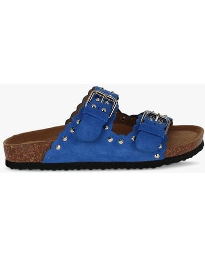 Josef Seibel Michelle 06 Embellished Leather Slider Sandals - Blue