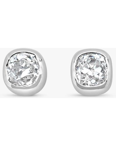 Milton & Humble Jewellery Second Hand Diamond Stud Earrings - White
