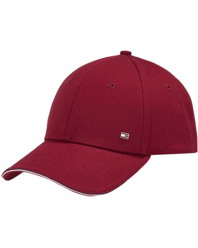 Tommy Hilfiger Plain Logo Hat - Red