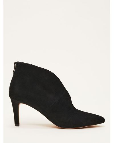 Phase Eight Cut Out Suede Shoe Boots - Black