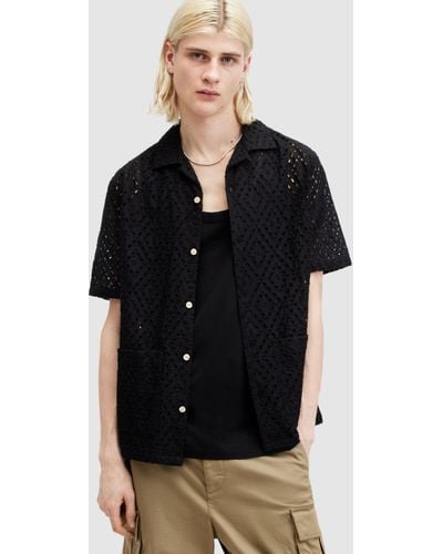 AllSaints Quinta Short Sleeve Shirt - Black