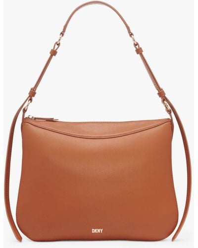 DKNY Gramercy Medium Leather Hobo Bag - Brown