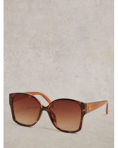 White Stuff Dee Square Sunglasses - Brown