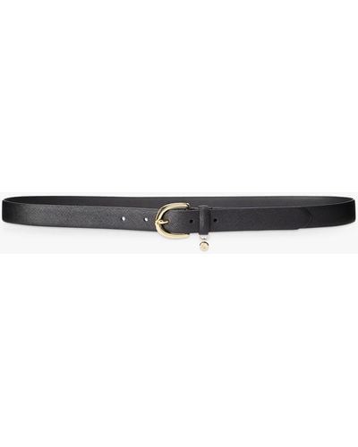 Ralph Lauren Lauren Cross Hatch Leather Belt - Black