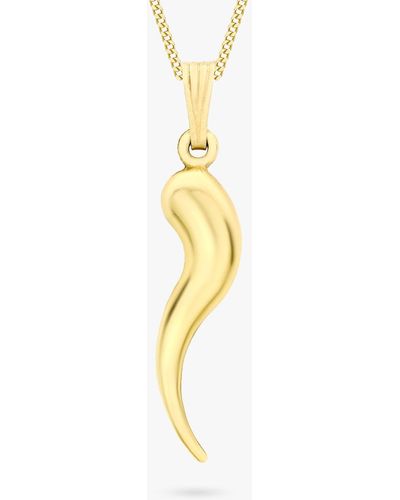 Ib&b 9ct Gold Horn Pendant Necklace - Metallic