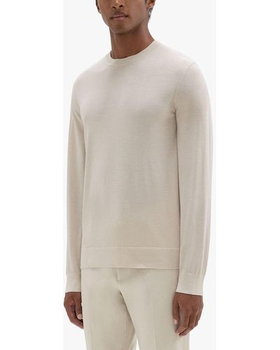 Theory Wool Blend Crew Neck Jumper - Natural