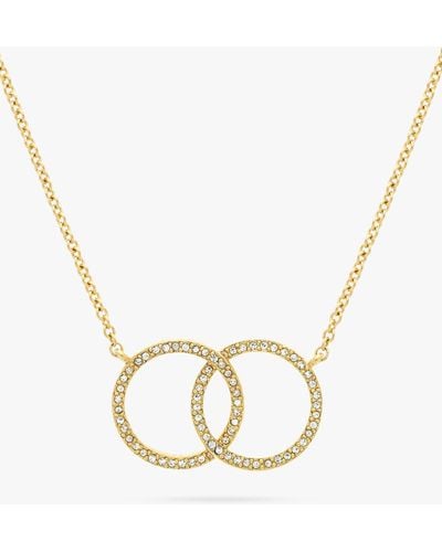 Melissa Odabash Gold & Crystal Double Hoop Necklace - Metallic