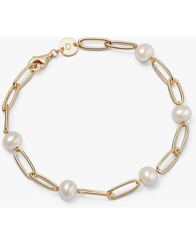 Daisy London Shrimps Pearl Link Bracelet - Metallic