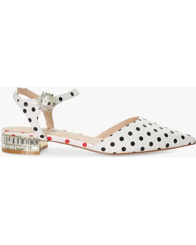 Dune Hodge Polka Dot Pointed Shoes - White