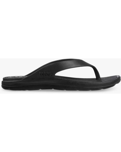 Totes Solbounce Toe Post Sandals - Black